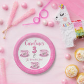 Three It’s Time for Tea 3rd Birthday Invitation ペーパープレート (パーティー)