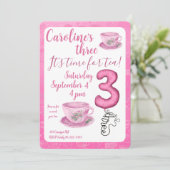 Three It’s Time for Tea 3rd Birthday Invitation 招待状 (スタンド正面)