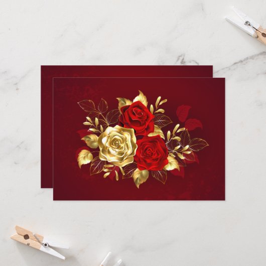 Three Jewelry Roses カード (正面/裏面インサイチュ)