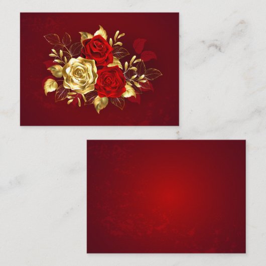 Three Jewelry Roses プレイスカード (正面/裏面)