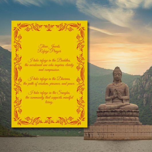 Three Jewels Refuge Buddhist Minimalist Adult  ポスター