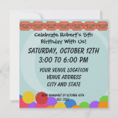 Three Kids Arcade Birthday Party Invitation 招待状 (裏面)