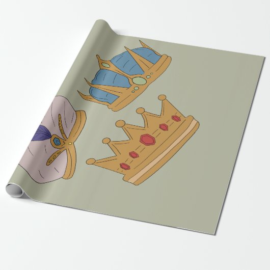 THREE KING CROWN WRAPPING PAPER ラッピングペーパー (アンロールド)