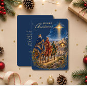 Three Kings Christmas Religious Nativity Blue Gold シーズンカード