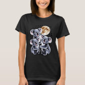 Three Koalas and a Moon Funny Cosmic Shirt Tシャツ (正面)