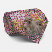 Three Labrador Puppies Oil Paint, Neck Tie ネクタイ (ロール)