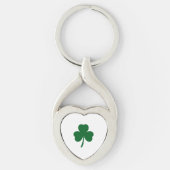 Three Leaf Clover Keychain in Forest GreenMetalArt キーホルダー (正面)