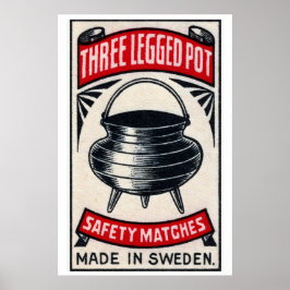 Three Legged Pot - Matchbox Print - Aesthetic Wall ポスター