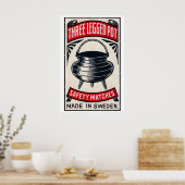 Three Legged Pot - Matchbox Print - Aesthetic Wall ポスター (キッチン)