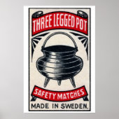 Three-Legged Pot Sweden 1920s-30s Matchbox Label ポスター (正面)