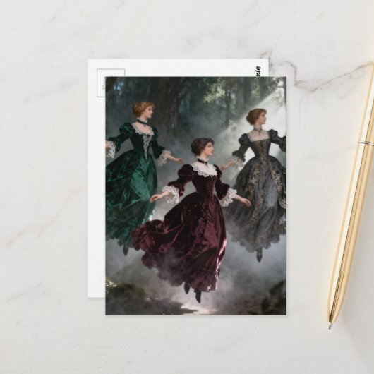 Three levitating women in the forest ポストカード (正面/裏面インサイチュ)