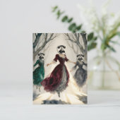 Three levitating women vintage telephone heads ポストカード (スタンド正面)