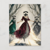 Three levitating women vintage telephone heads ポストカード (正面)