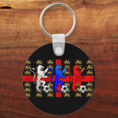 Three Lions football players car keyring キーホルダー (正面)