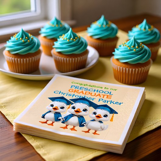 Three Little Baby Geese Graduation Party スタンダードカクテルナプキン