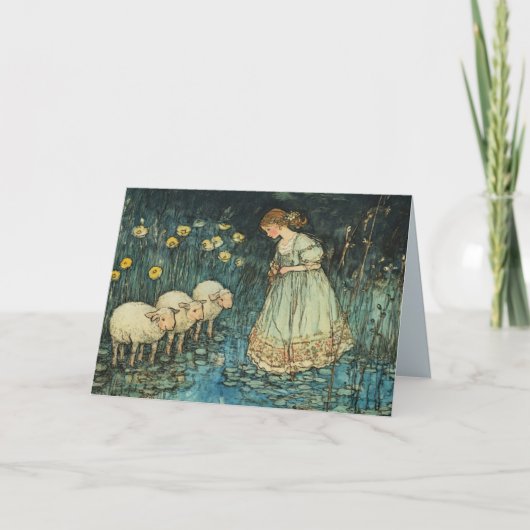 THREE LITTLE LAMBS BLANK ALL-OCCASION CARD サンキューカード (正面)