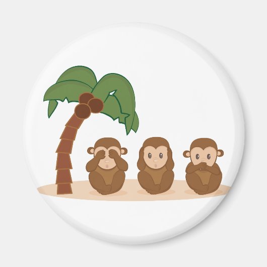 Three little monkeys - três macaquinhos マグネット (正面)