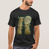 Three Llama Moon Funny 3 Wolfs Meme Nerdy Tシャツ (正面)