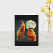 Three Marcus The Worm Howl At Moon Funny Marcus Me カード (黄色い花)