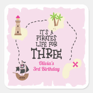 THREE meピンク誕生日の海賊生活 スクエアシール