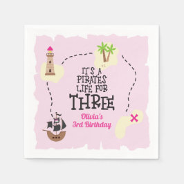 THREE meピンク誕生日の海賊生活 スタンダードカクテルナプキン