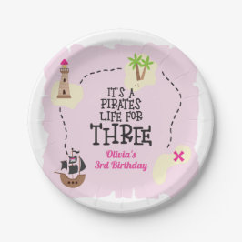 THREE meピンク誕生日の海賊生活 ペーパープレート