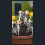 Three Mice In Flower Pots, Samsung Galaxy S22 Ultraケース<br><div class="desc">Pictured Are Three Grey And White Mice In Flower Pots.</div>
