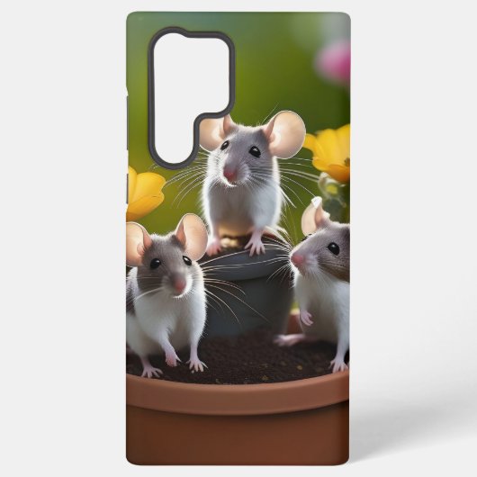 Three Mice In Flower Pots, Samsung Galaxyケース (裏面)
