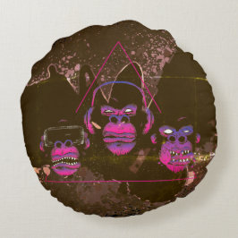 Three Monkeys Video Gaming Design ラウンドクッション