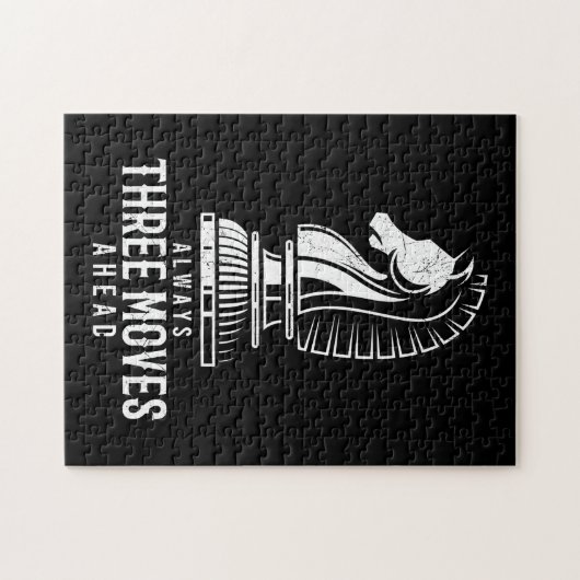 Three Moves Ahead I Chess Matt Game Chess Piece ジグソーパズル (横)