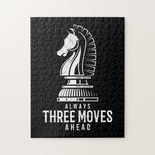 Three Moves Ahead I Chess Matt Game Chess Piece ジグソーパズル (縦)