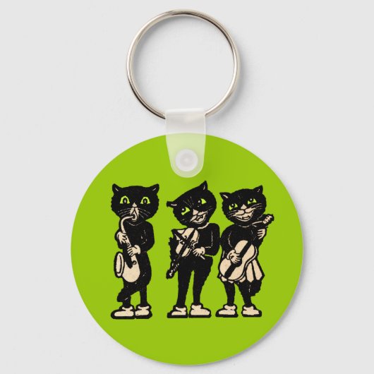Three Musical Cats Keychain キーホルダー (正面)