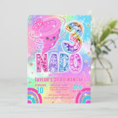 Three Nado Rainbow Glitter 3rd Birthday Party 招待状 (スタンド正面)