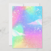 Three Nado Rainbow Glitter 3rd Birthday Party 招待状 (裏面)