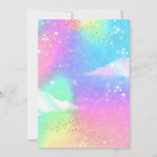 Three Nado Rainbow Glitter 3rd Birthday Party  招待状 (裏面)