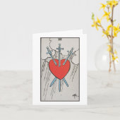 Three of swords blank card カード (黄色い花)