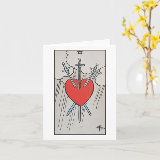 Three of swords blank card カード (黄色い花)
