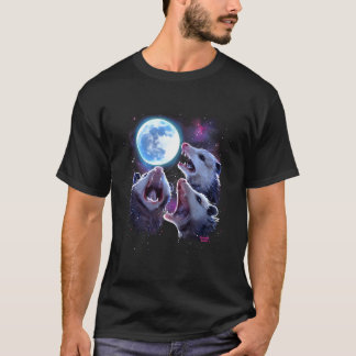 Three Opossums Howling At The Moon Pet Possum Tシャツ