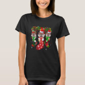 Three Otter In Socks Christmas Santa Hat   Tシャツ (正面)