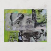 Three Pairs of Eyes Looking Mixed Media Collage ポストカード (正面)