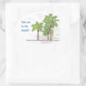 THREE PALMスタンプ(4) 楕円形シール (バッグ)