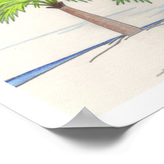 THREE PALMプリント(11"x11") ポスター (角)