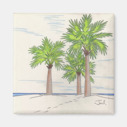 THREE PALM MAGNET(正方形) マグネット (正面)