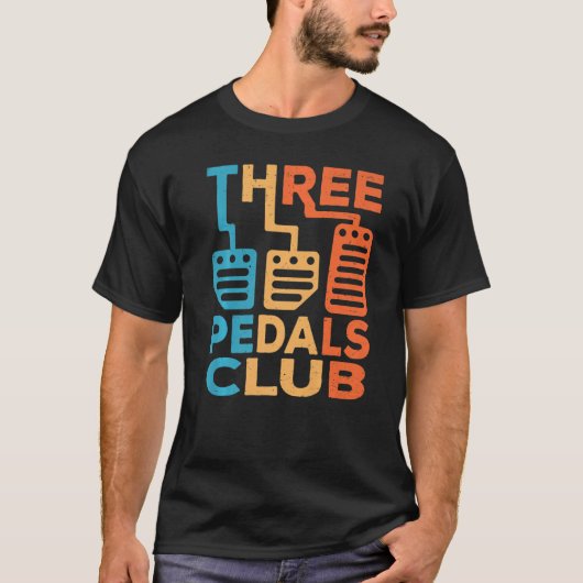 Three Pedals Club   Manual Car Driver Vintage Tシャツ (正面)