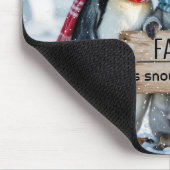 Three Penguins With a Wooden Sign マウスパッド (コーナー)