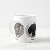 Three Pet Wavy Edged Photo Collage Name コーヒーマグカップ (正面左)