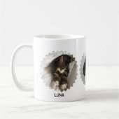 Three Pet Wavy Edged Photo Collage Name コーヒーマグカップ (左)