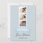 Three-Photo Birth Announcement Card - Personalized シーズンカード (正面)