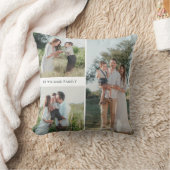 Three-Photo Family Collage Holiday クッション (ブランケット)