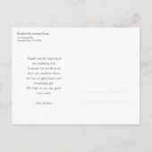 Three Photo Greenタイポグラフィ結婚's Thank You ポストカード (裏面)